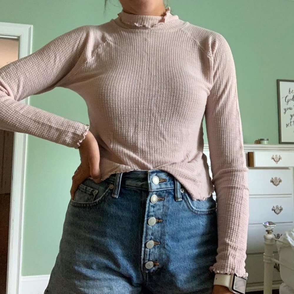 free people mock neck shirt